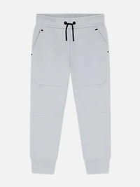 Boys Gray Bonded Cuffed Joggers