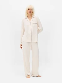 Women's Oyster Jersey Long Sleeve Boyfriend Pajamas