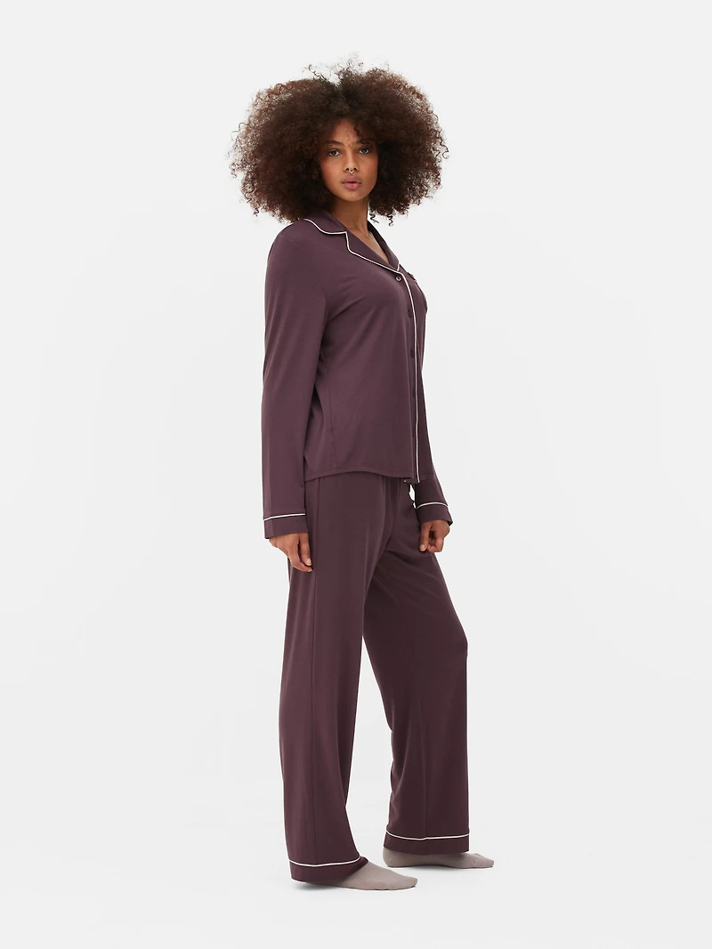 Jersey Long Sleeve Boyfriend Pajamas