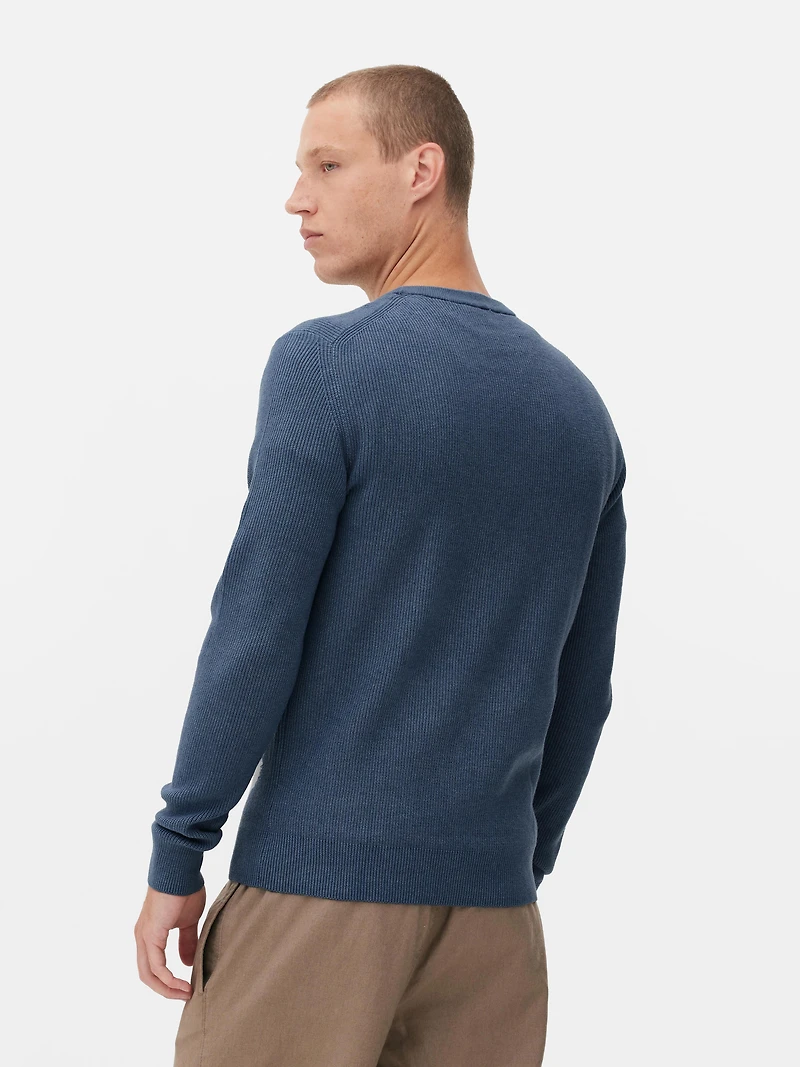 Ribbed Crew Neck Sweater