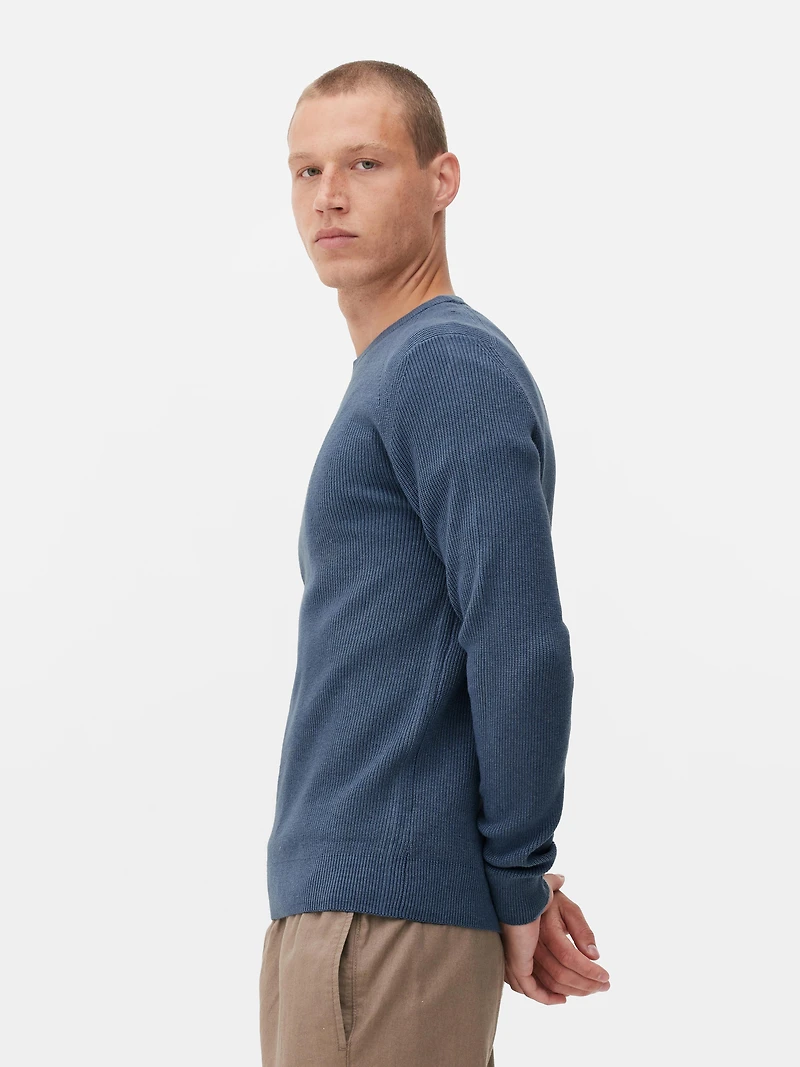 Ribbed Crew Neck Sweater