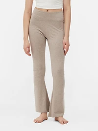 Women's Oatmeal High Waist Flared Leggings