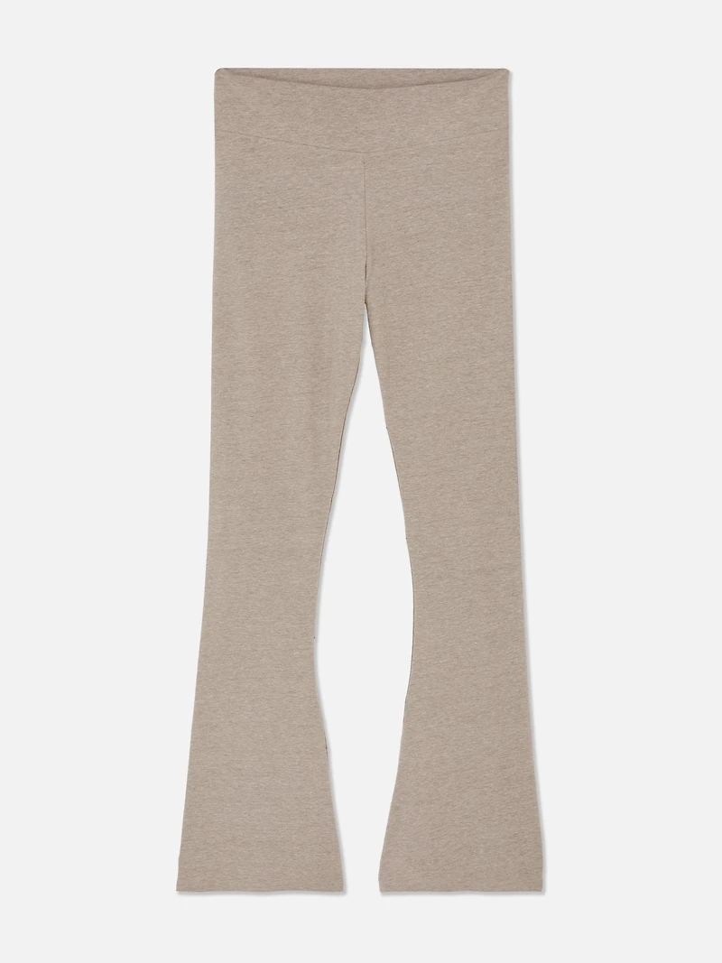 Women's Oatmeal High Waist Flared Leggings