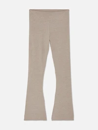 Women's Oatmeal High Waist Flared Leggings