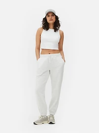 Women's Gray Heather Cuffed Leg Drawstring Joggers