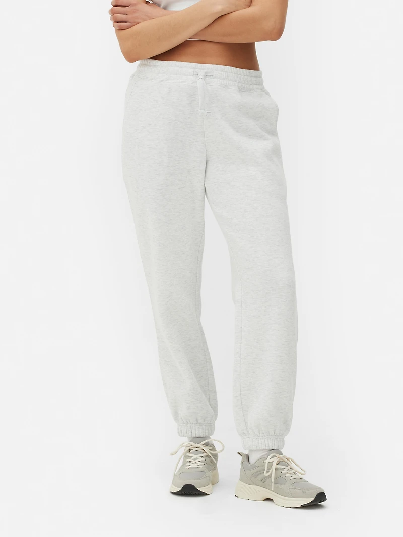 Women's Gray Heather Cuffed Leg Drawstring Joggers
