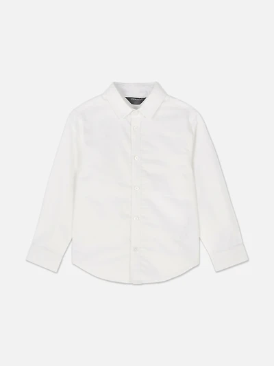 Boys White Younger Boy Long Sleeve Oxford Shirt