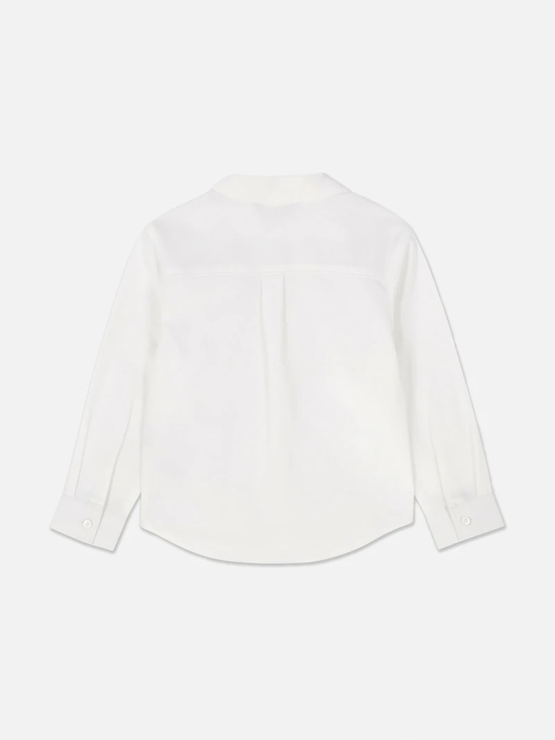 Boys White Younger Boy Long Sleeve Oxford Shirt