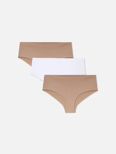 Women's Sand 3-Pack Essential Invisible Hipster Briefs