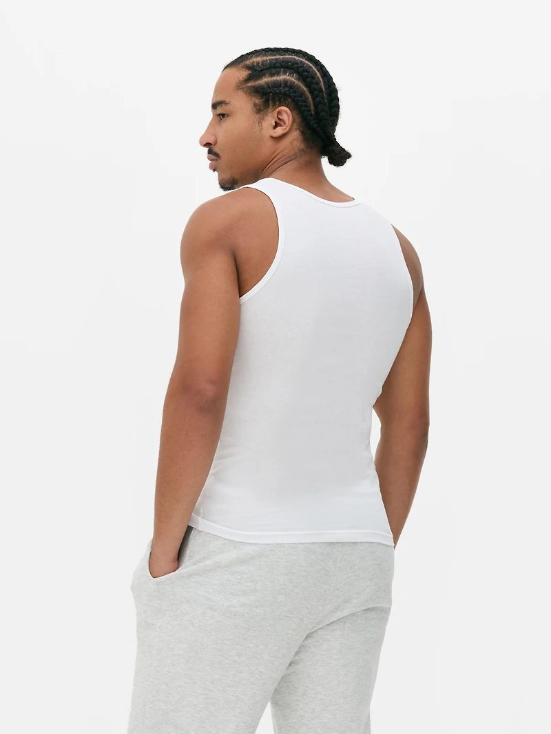 Men's White 5-Pack Essential Tanks