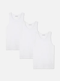 Men's White 3-Pack Essential Tanks