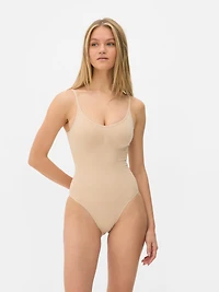 Women's Taupe Seamless Scoop Neck Shapewear Bodysuit
