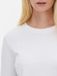 Fitted Cotton Crewneck Tee