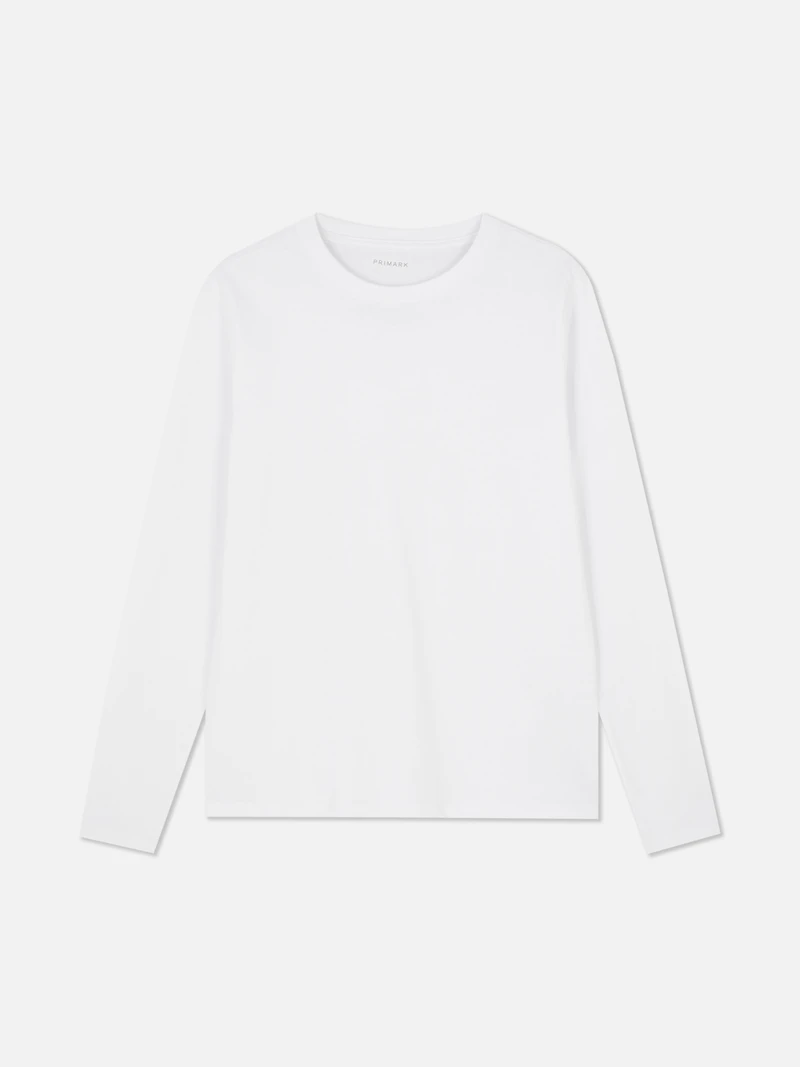 Fitted Cotton Crewneck Tee