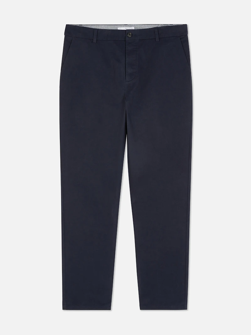Men's Navy Straight Leg Stretch Chinos