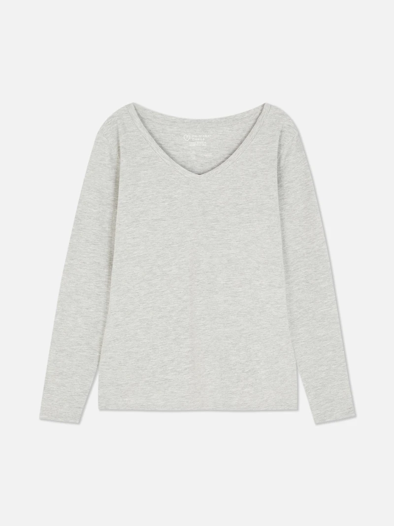 V-Neck Long Sleeve Top