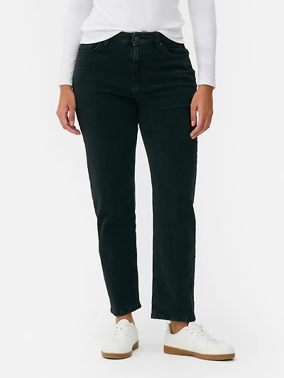 Women's Black Slim Straight Leg Jeans | Regul