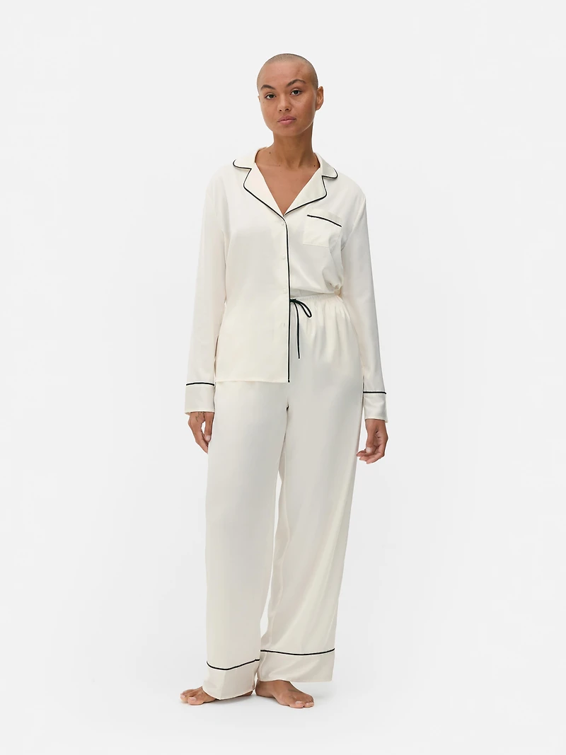 Satin Boyfriend Pajama Set