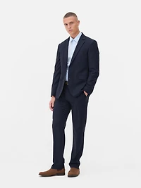Men's Navy Single-Breasted Suit Jacket