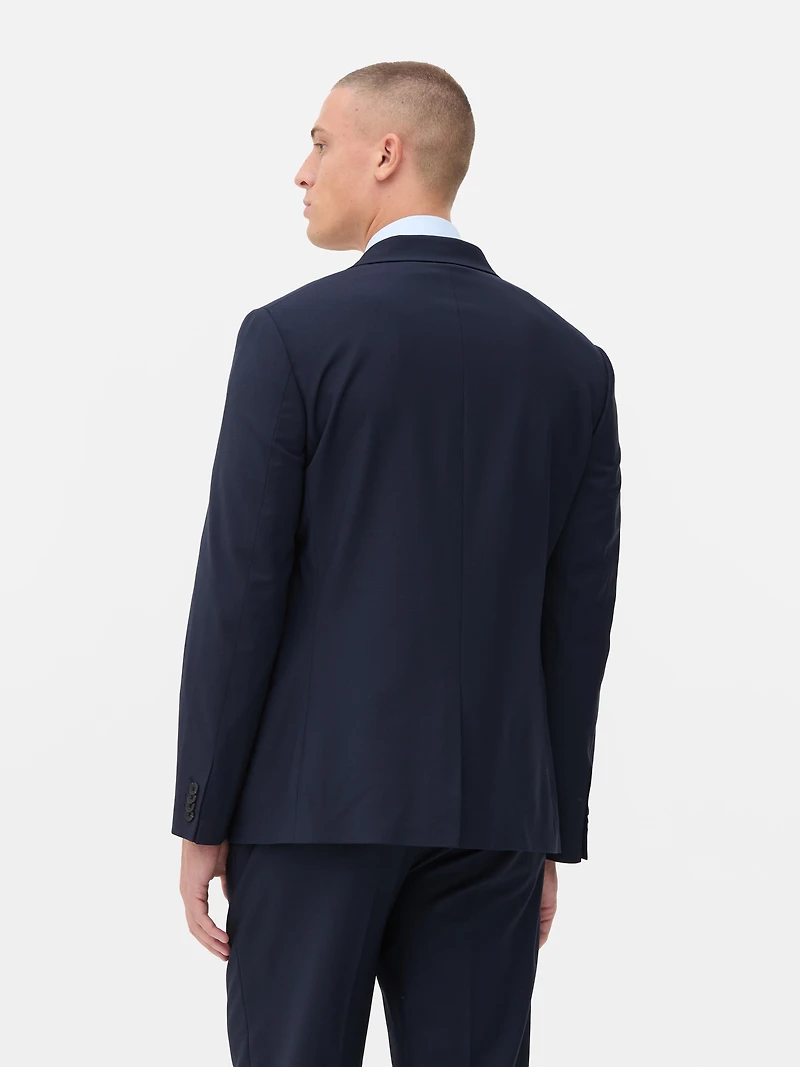Men's Navy Single-Breasted Suit Jacket