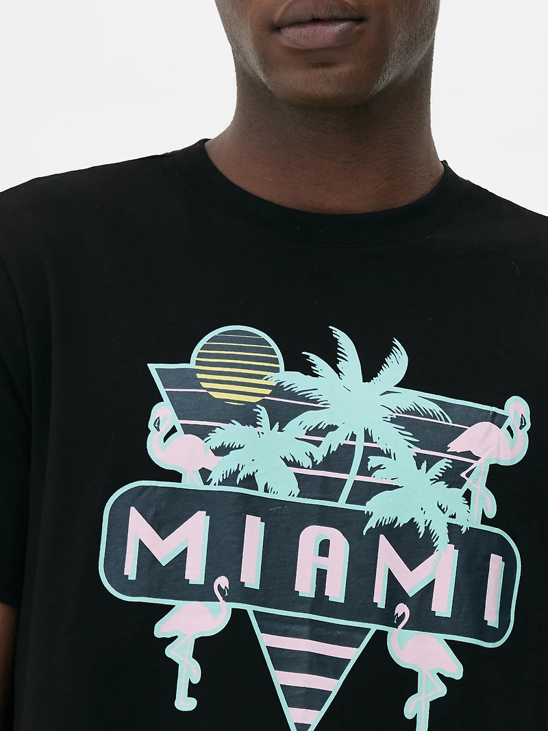 Neon Miami Graphic T-Shirt