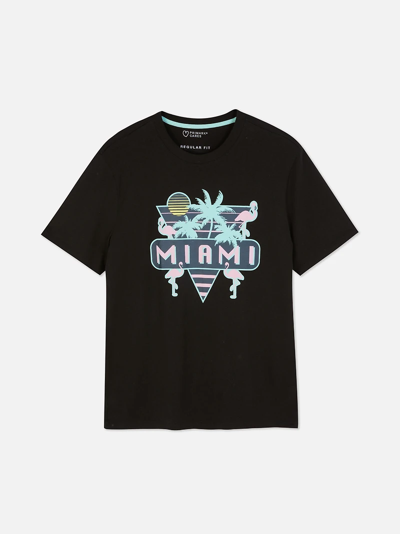 Neon Miami Graphic T-Shirt