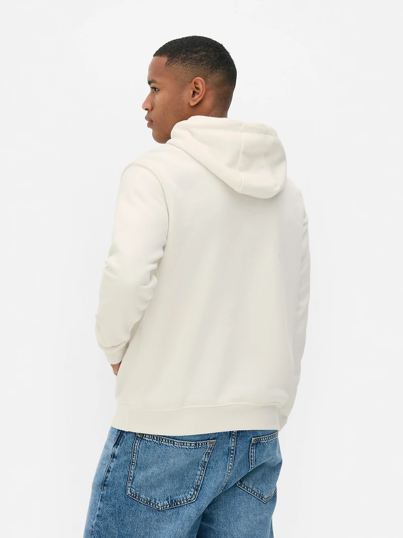 Men's Ivory Drawstring Hoodie