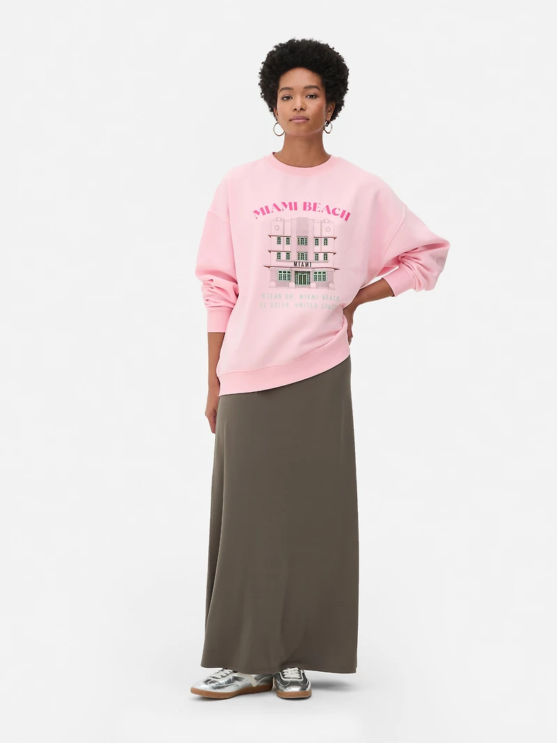 Women's Pink Miami Beach Sweatshirt