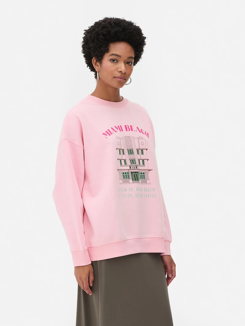 Women's Pink Miami Beach Sweatshirt