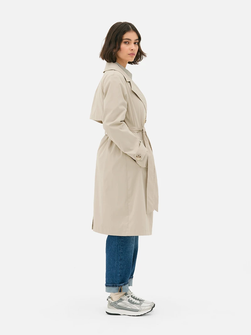 Double-Breasted Belted Trench