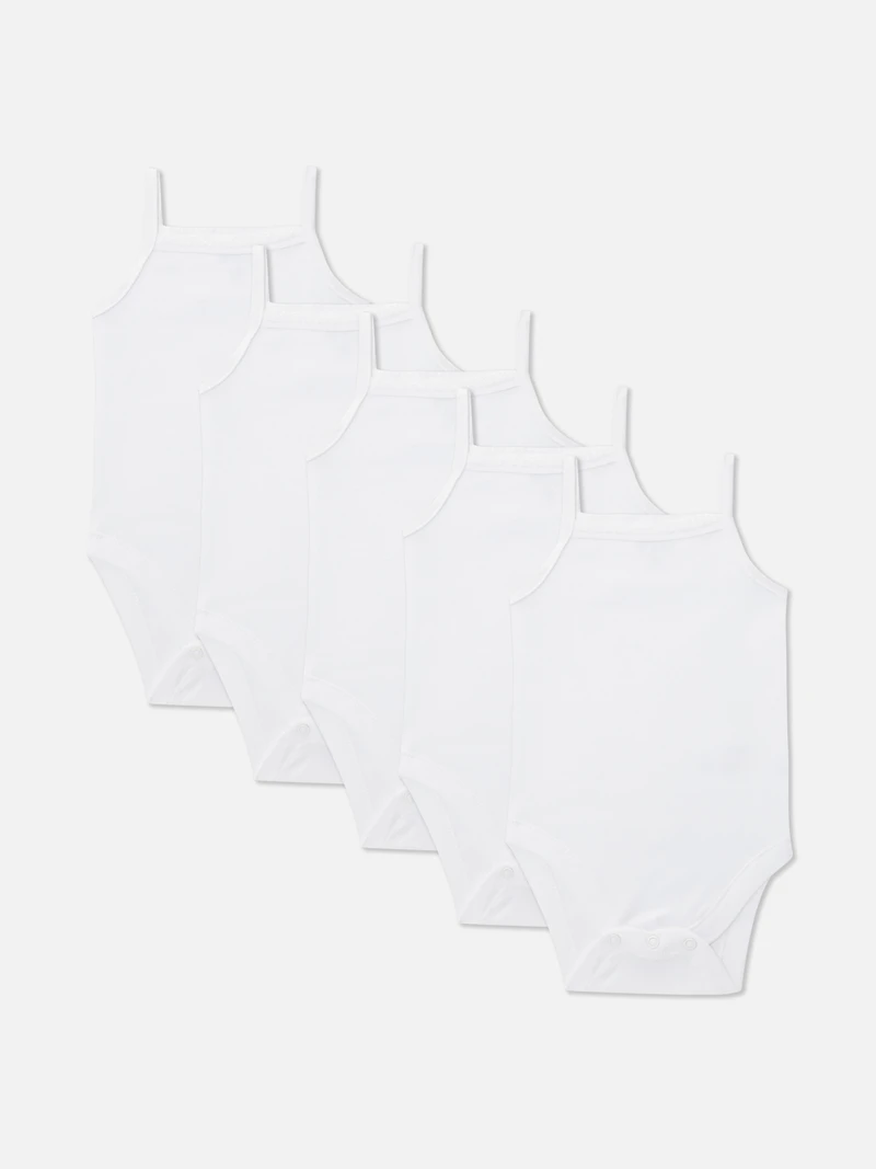 5-Pack Newborn Strappy Bodysuits