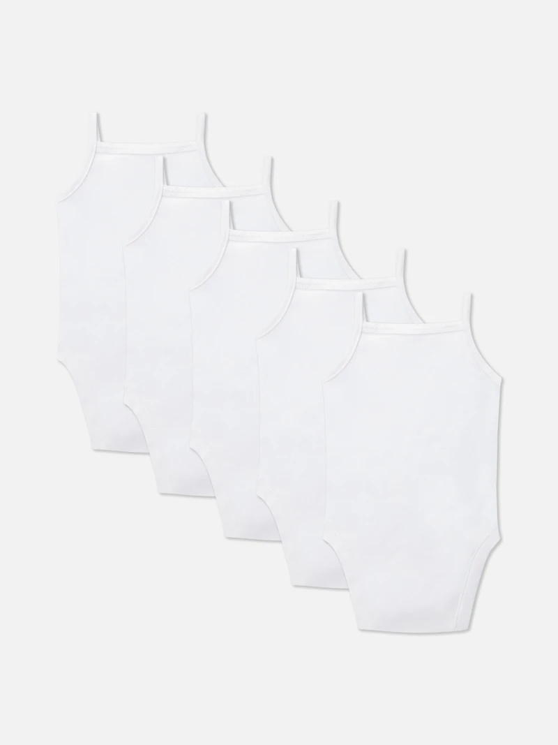 5-Pack Newborn Strappy Bodysuits