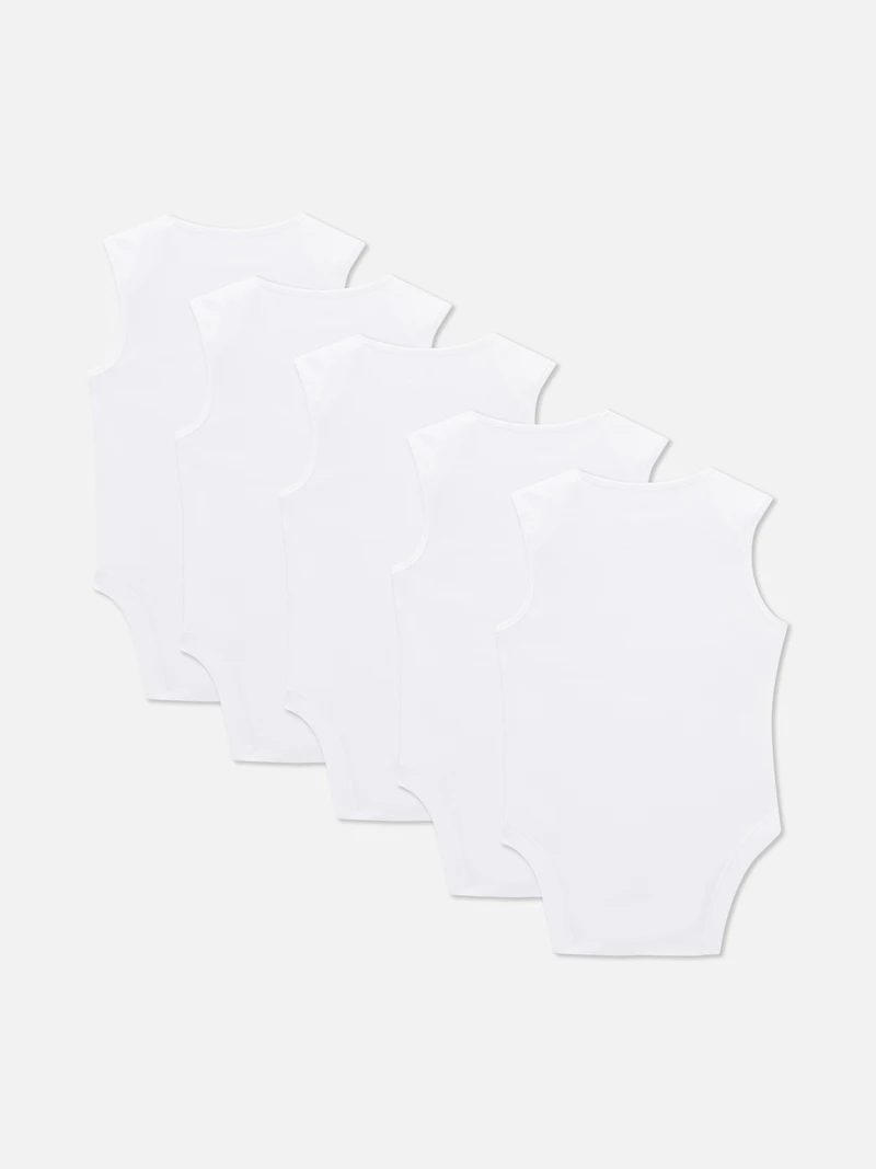 5-Pk Newborn Sleeveless Bodysuits