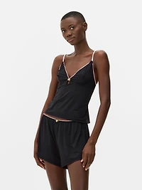 Lace Trim Pajama Cami Top