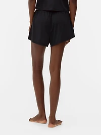 Lace Trim Pajama Shorts