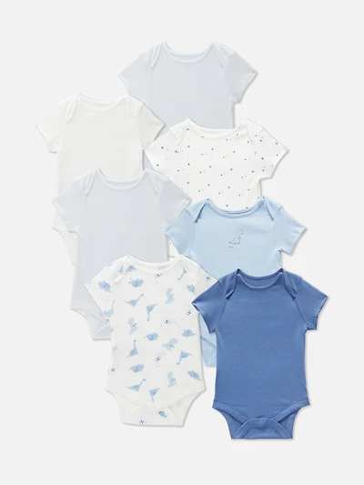 0-36mths | 7pk Dinosaur Short Sleeve Onesies