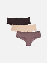 3-Pack Lace Trim Hipster Briefs
