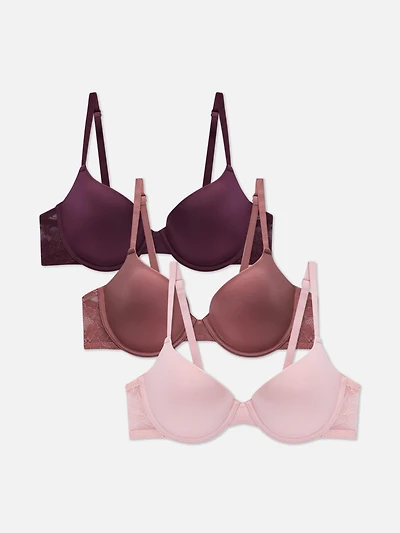 3pk Demi Cup T-Shirt Bras