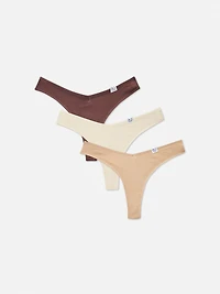 3-Pack Cotton Thongs