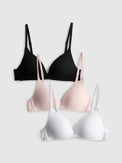 3-Pack Microfiber Wireless Bras