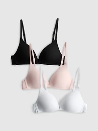 3-Pack Microfiber Wireless Bras