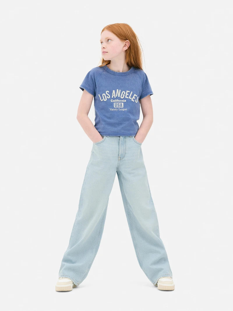 Girls Light Blue 7-15yrs | Wide Leg Jeans