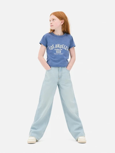 Girls Light Blue 7-15yrs | Wide Leg Jeans