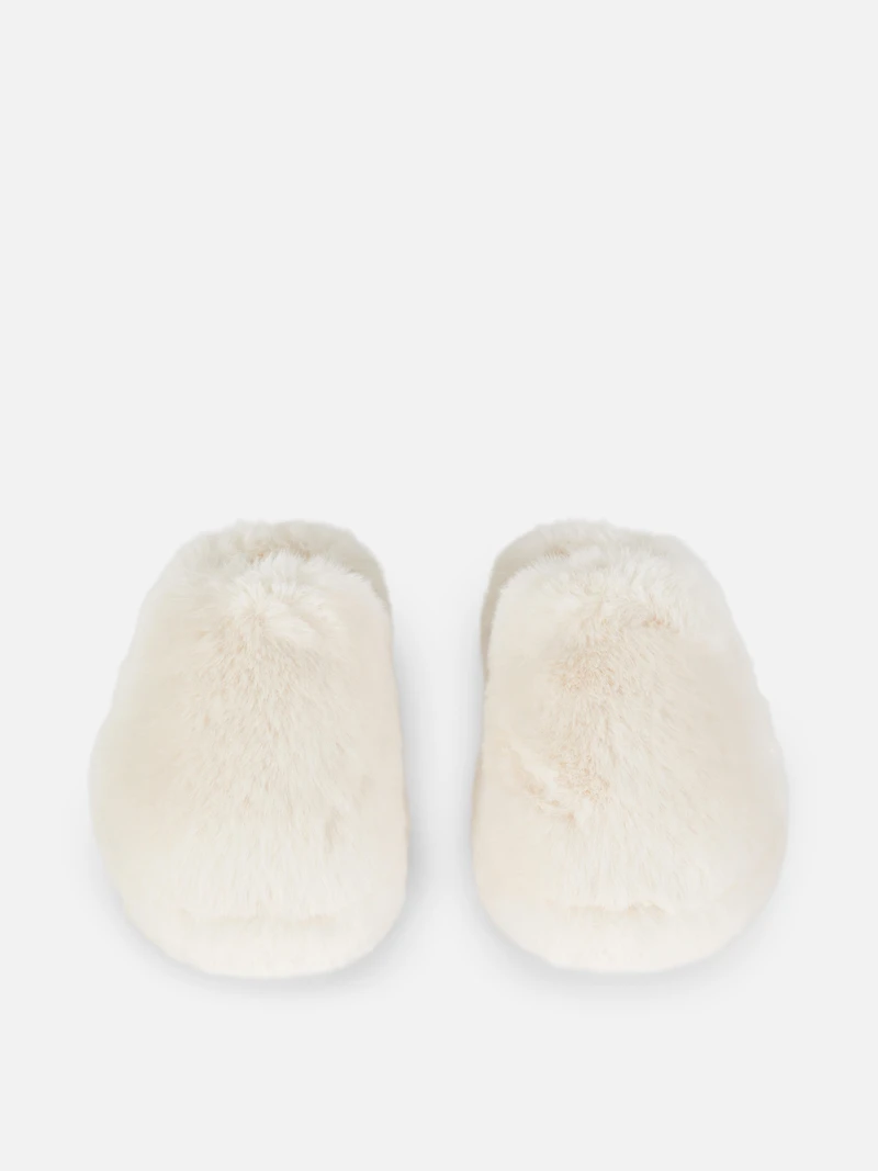 Fluffy Leopard Pattern Mule Slippers