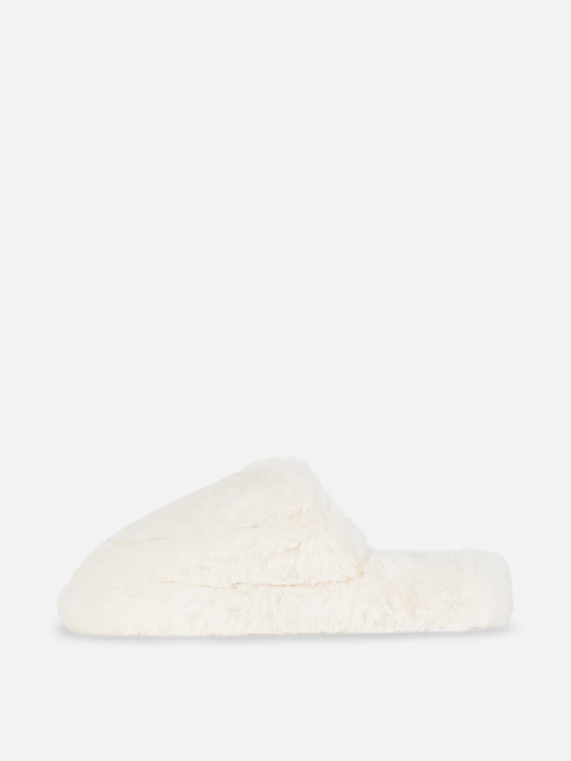 Fluffy Leopard Pattern Mule Slippers