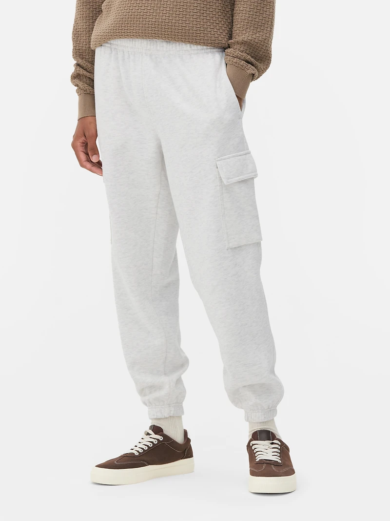 Men's Gray Cuffed Cargo Joggers