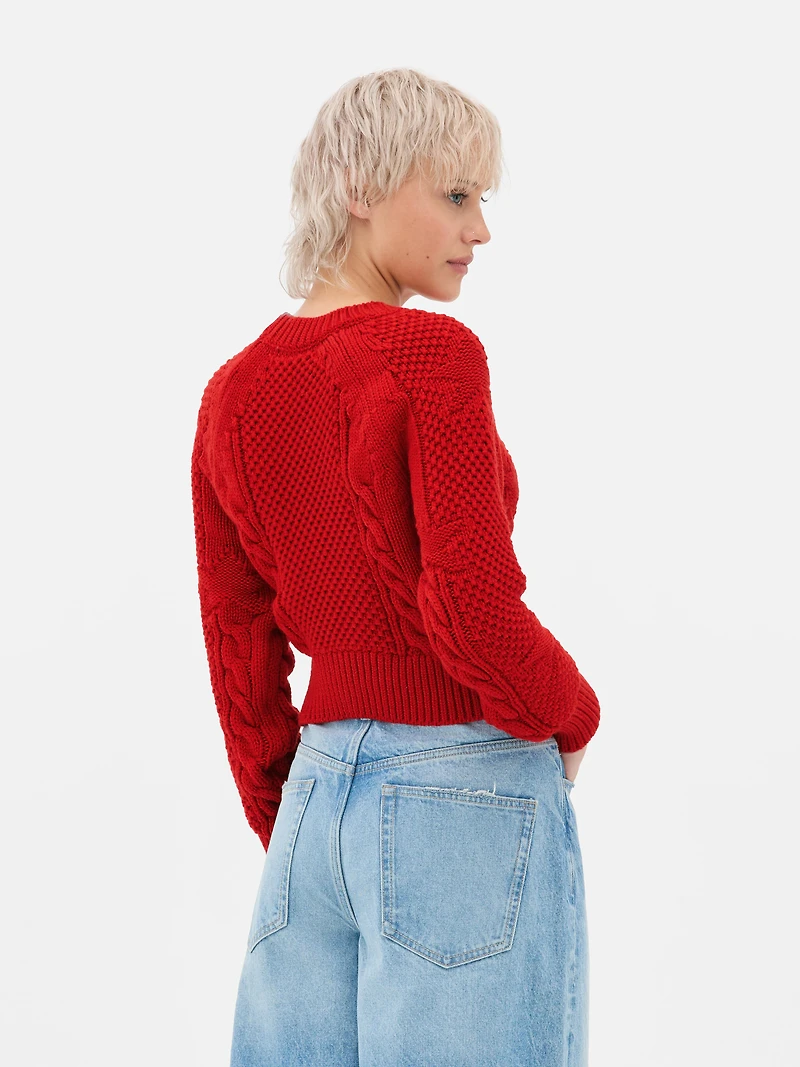 American Flag Cable Knit Sweater