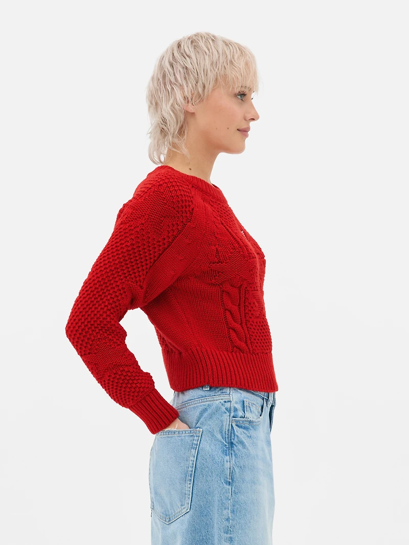 American Flag Cable Knit Sweater