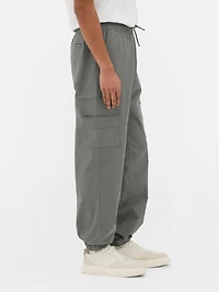 Men's Gray Cuffed Cargo Pants