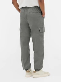 Men's Gray Cuffed Cargo Pants